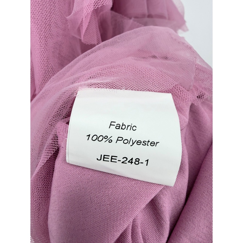 NEW JessaKae Isla Tulle Tiered Ruffle Flutter Sleeve Smocked Dress 1XL Lavendar - Picture 5 of 13